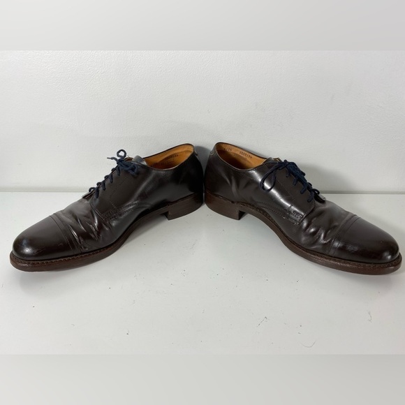 Boulet Mens Shoe Size 10.5 Derby Cap Toe Leather Dress Shoes Brown Canada Made - Picture 6 of 9